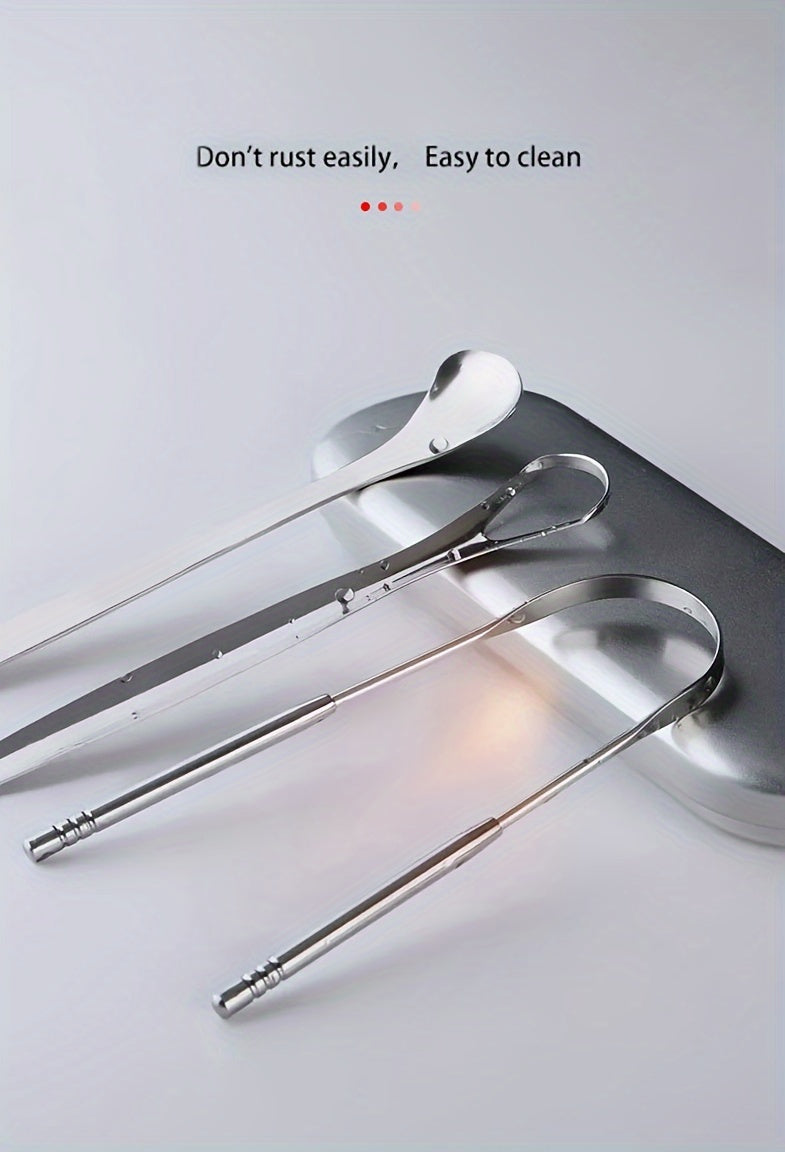 Tongue Scraper, Halitosis Reduction, Stainless Steel Tongue Cleaner, Metal Scraper, Tongue Scraper Cleaner For Fresh Breath
