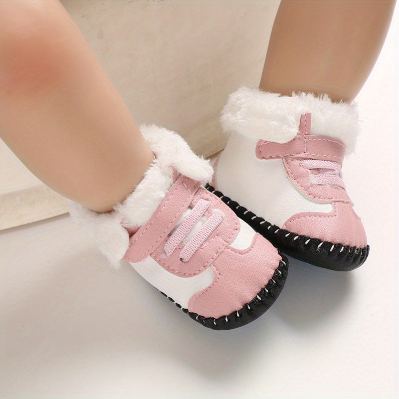 Baby Boys Girls Kawaii & Cute Warm Plush Booties, Comfortable Breathable Snow Boots For Infant Newborn Prewalkers