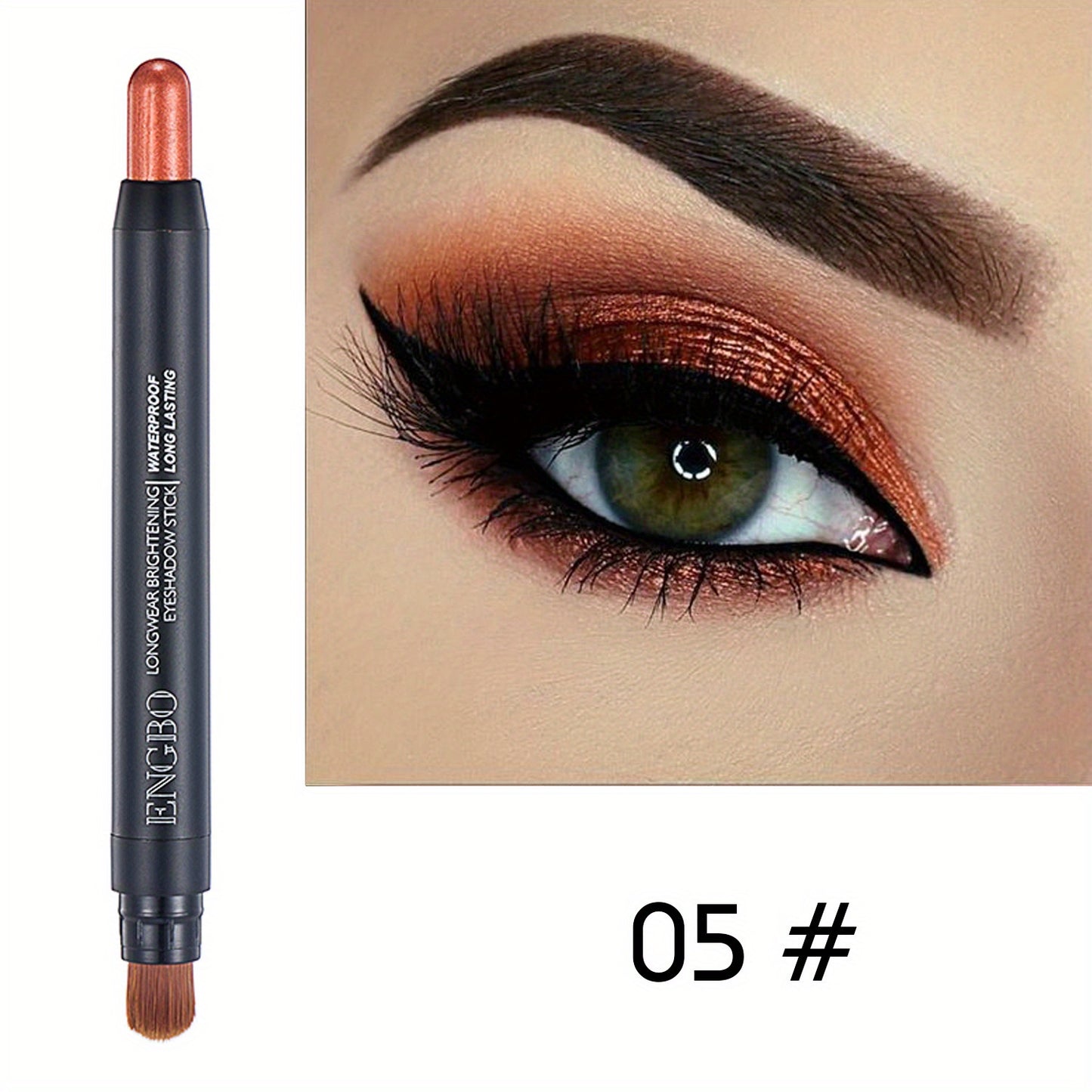 12-Color Smudge-Proof Eyeshadow Stick with Brush Head - Glitter, Matte, and Shimmer Crayon for Long-Lasting Makeup For Music Festival