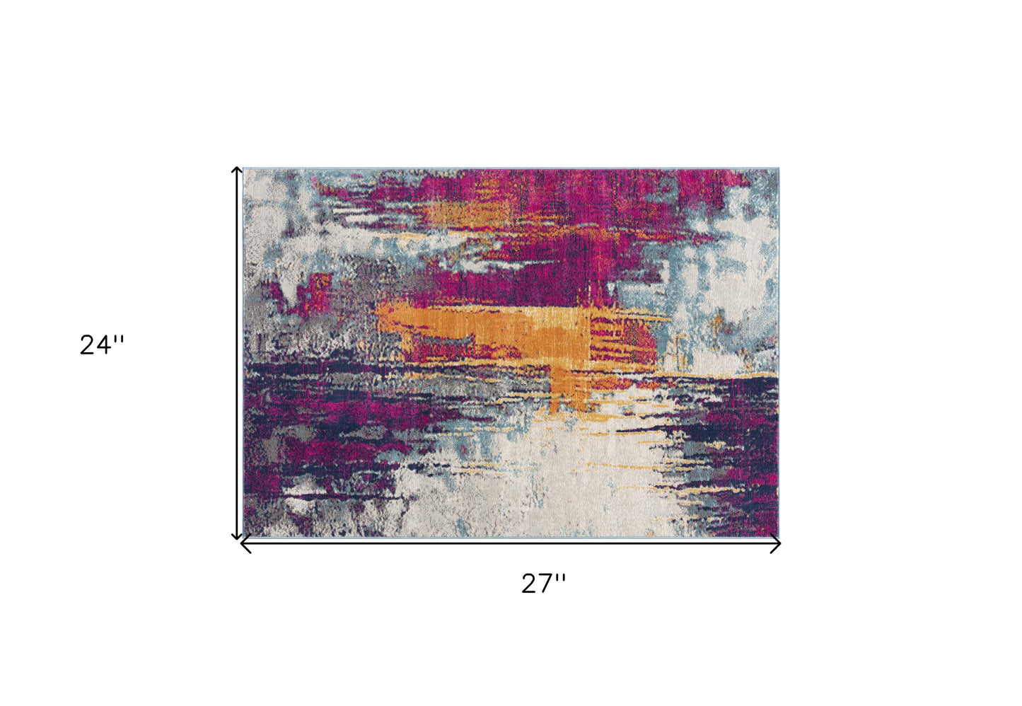 2' X 2' Pink Blue And Orange Abstract Square Rug-2
