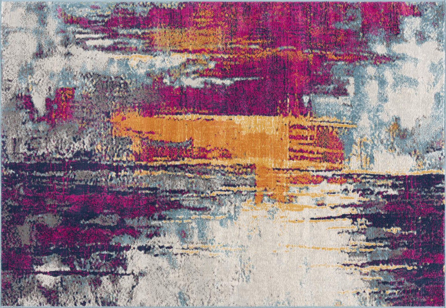 2' X 2' Pink Blue And Orange Abstract Square Rug-1