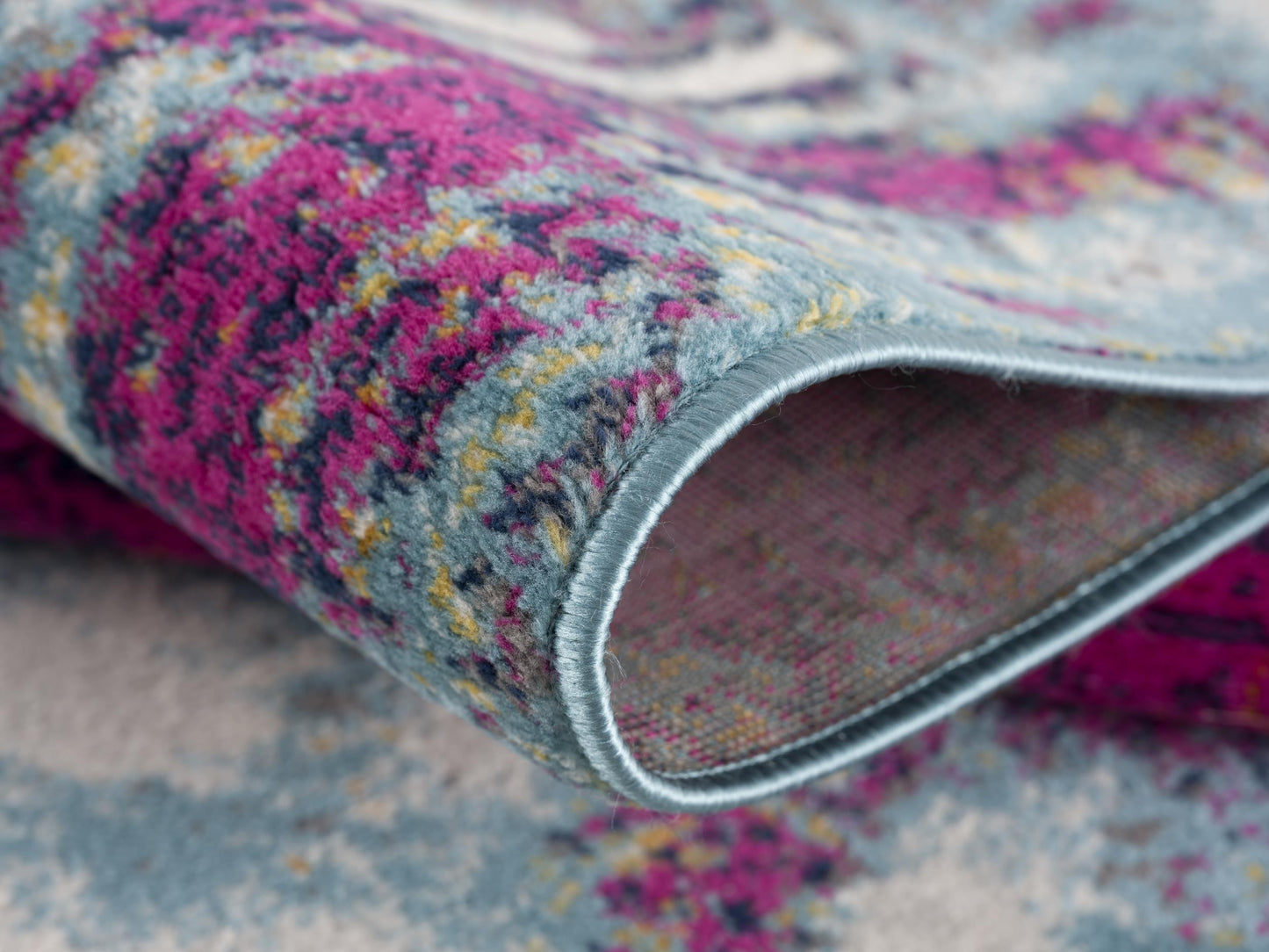 2' X 2' Pink Blue And Orange Abstract Square Rug-3