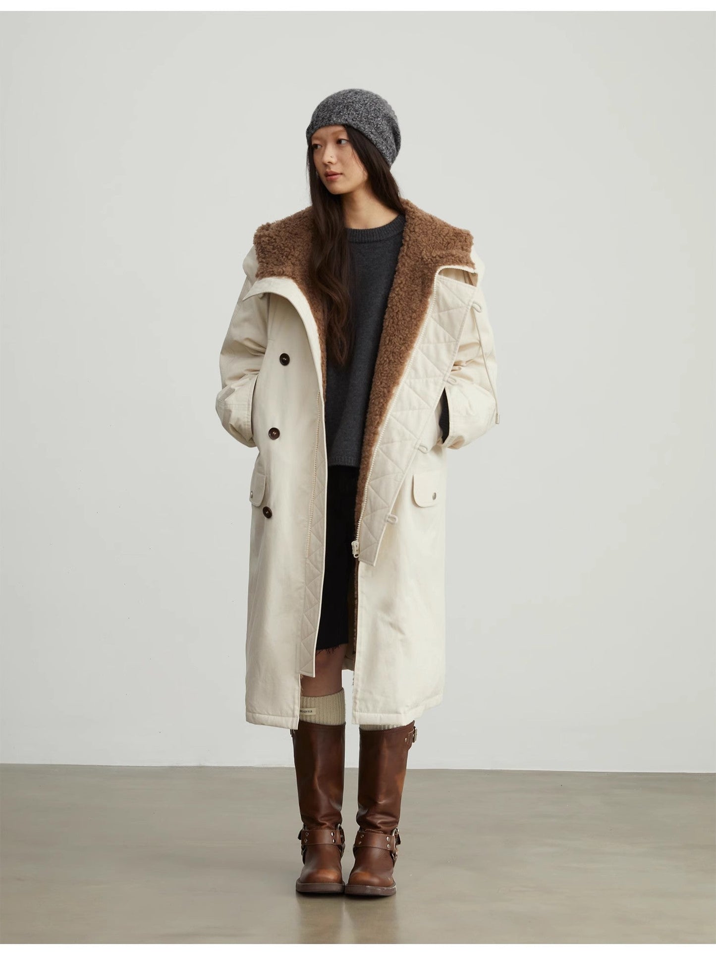 “Manchester City old story” Winter Loose Long Hooded Parka-3