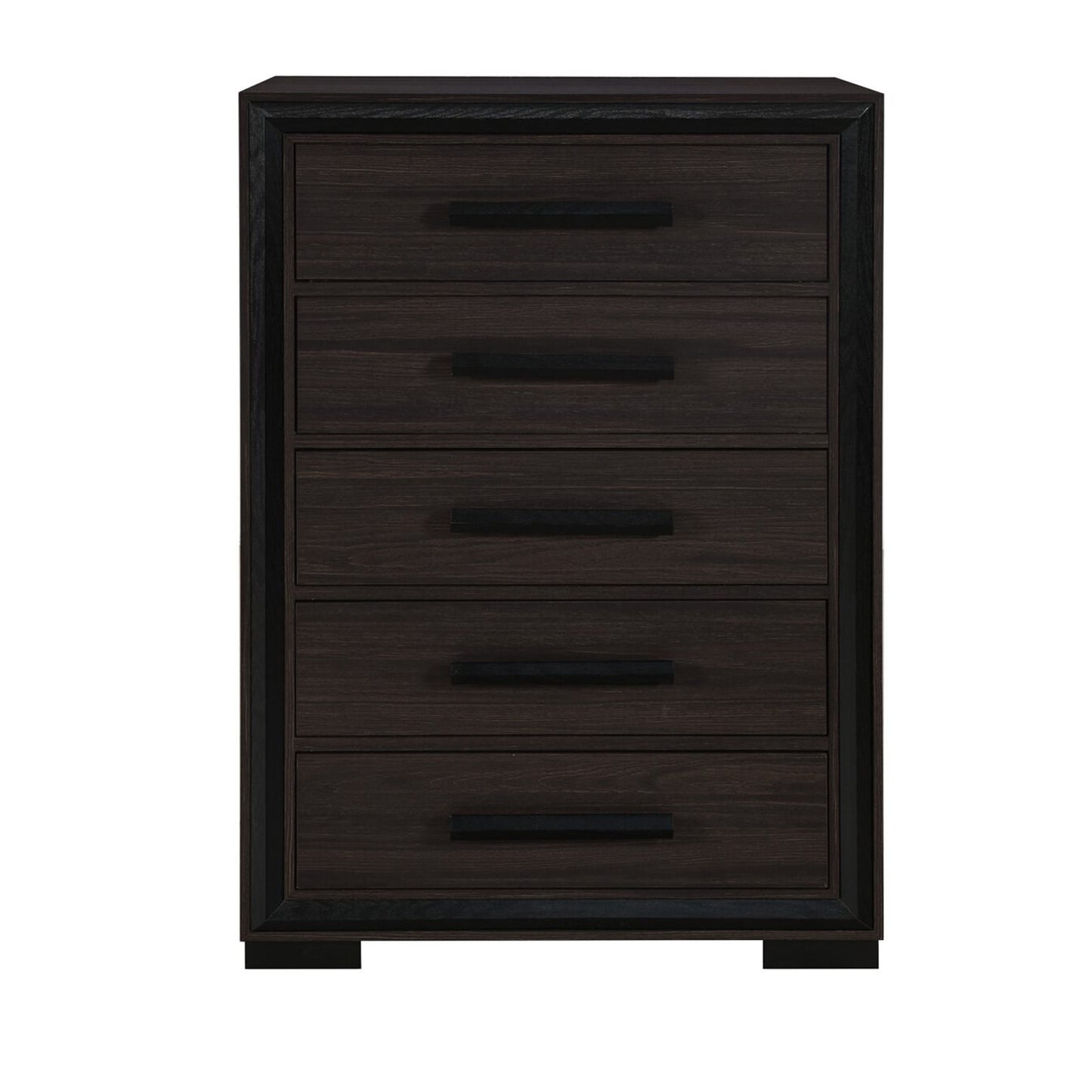 33" Brown Wood Five Drawer Dresser-2