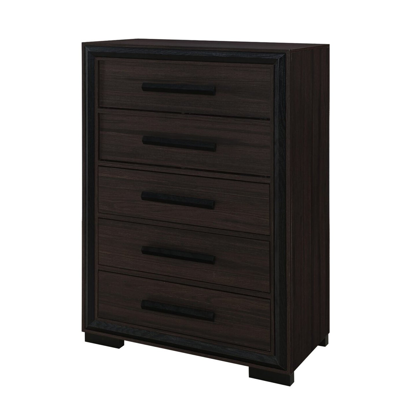 33" Brown Wood Five Drawer Dresser-3