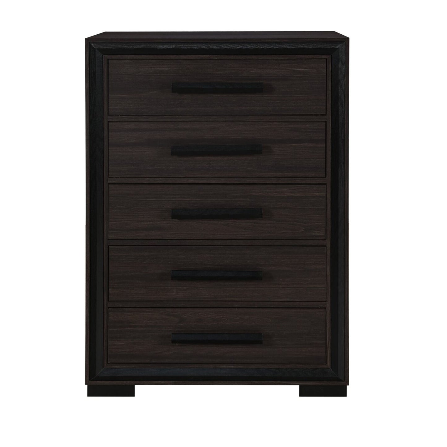 33" Brown Wood Five Drawer Dresser-5