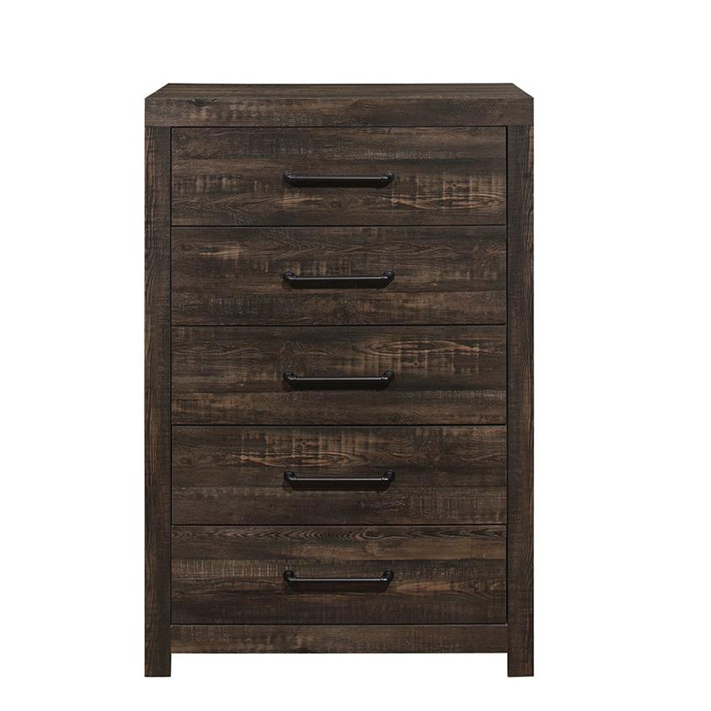 32" Oak Wood Five Drawer Dresser-0