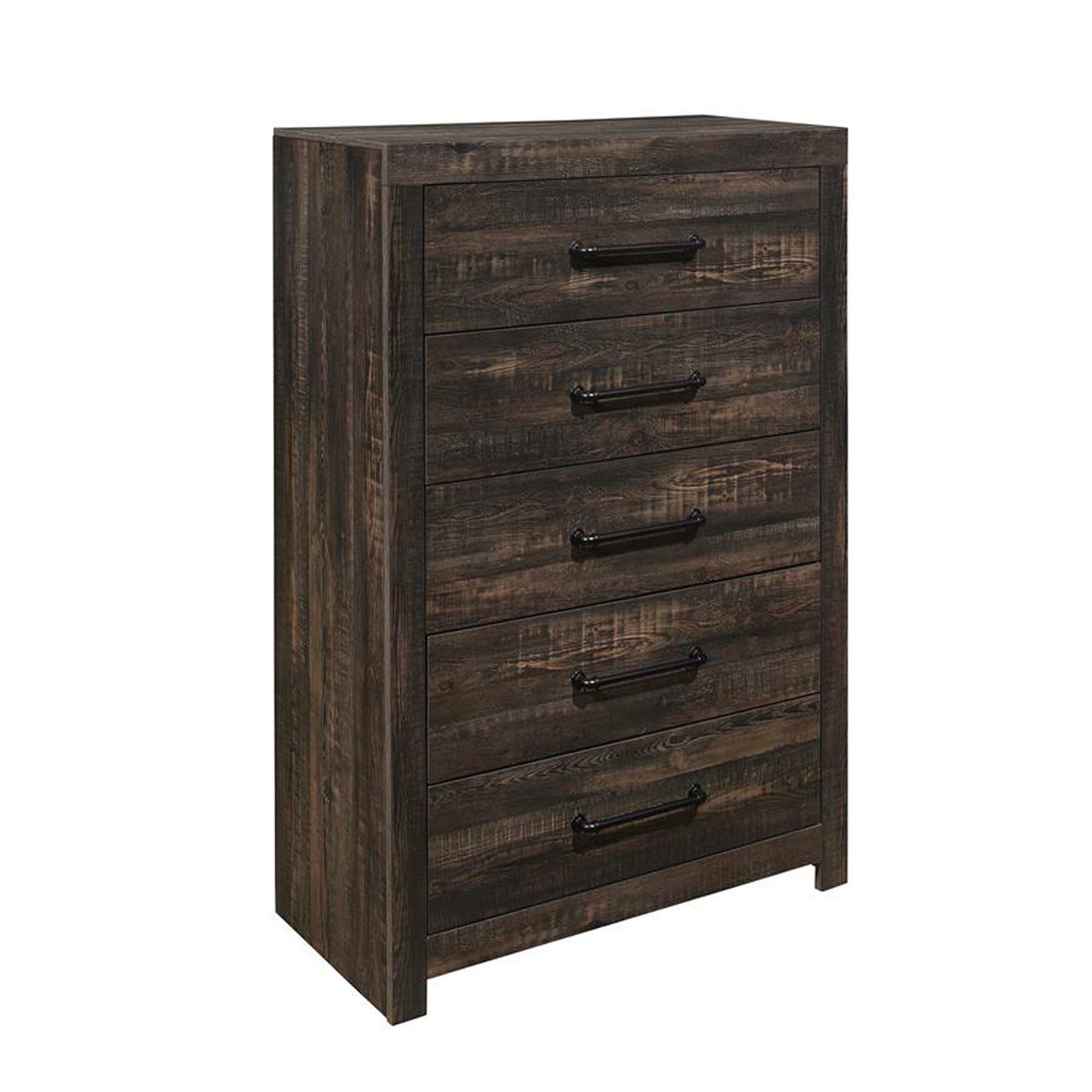 32" Oak Wood Five Drawer Dresser-2
