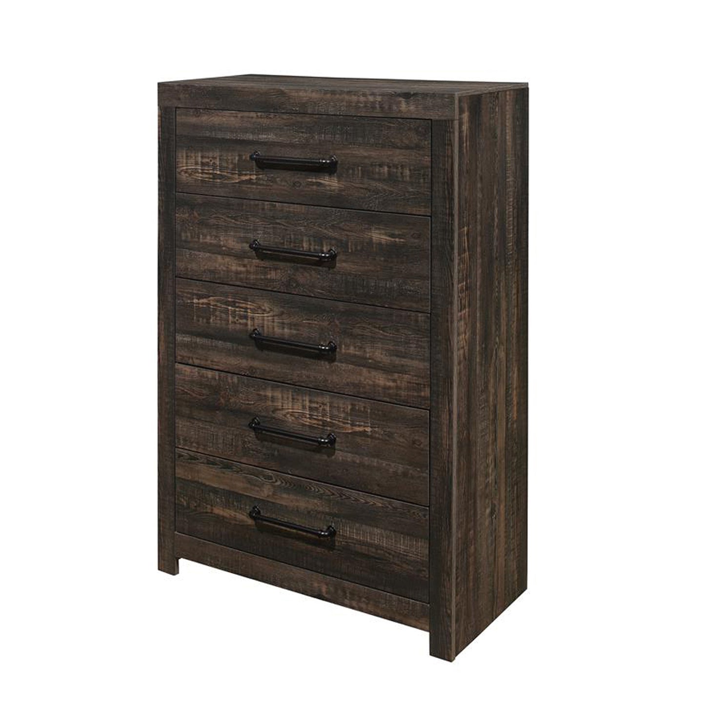 32" Oak Wood Five Drawer Dresser-3
