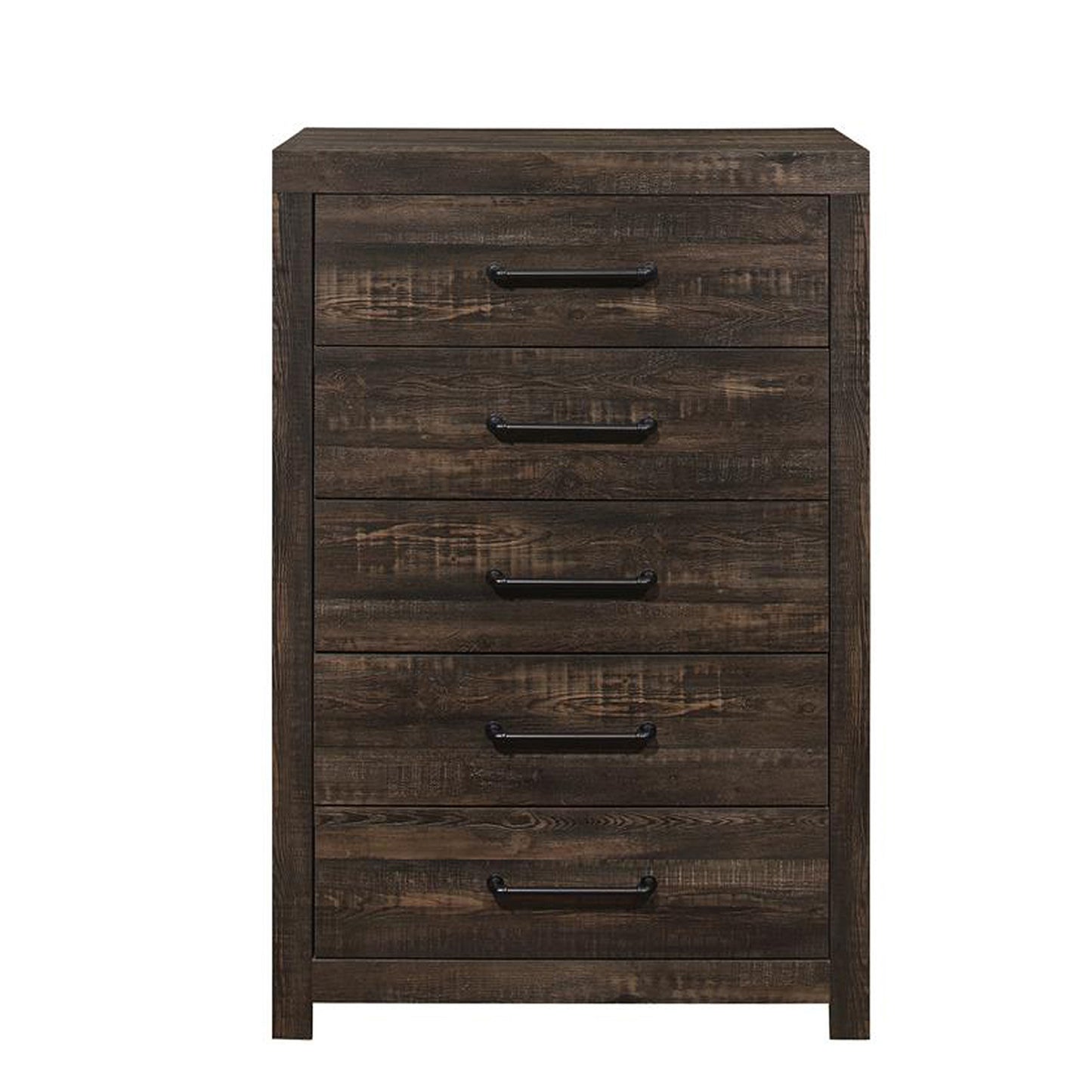 32" Oak Wood Five Drawer Dresser-5