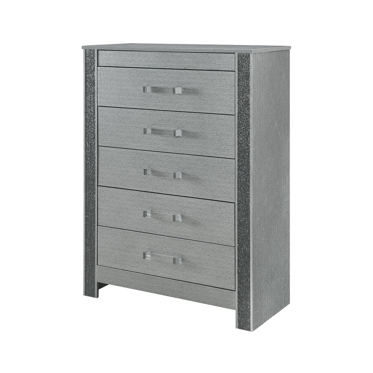 36" Silver Wood Five Drawer Dresser-3