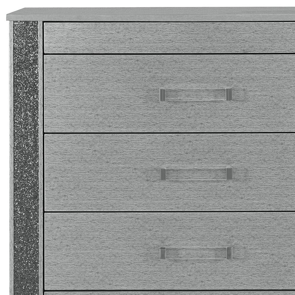 36" Silver Wood Five Drawer Dresser-4