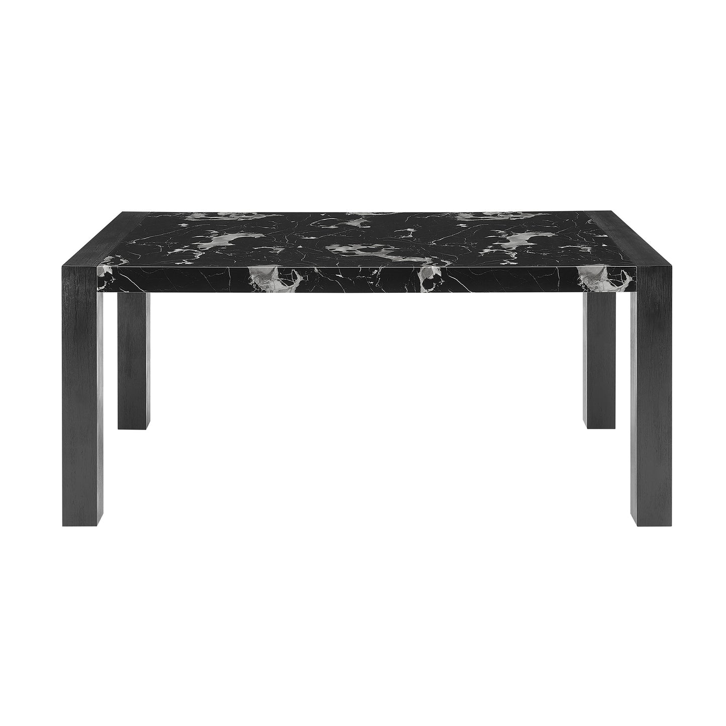68" Black Wood Dining Table-0