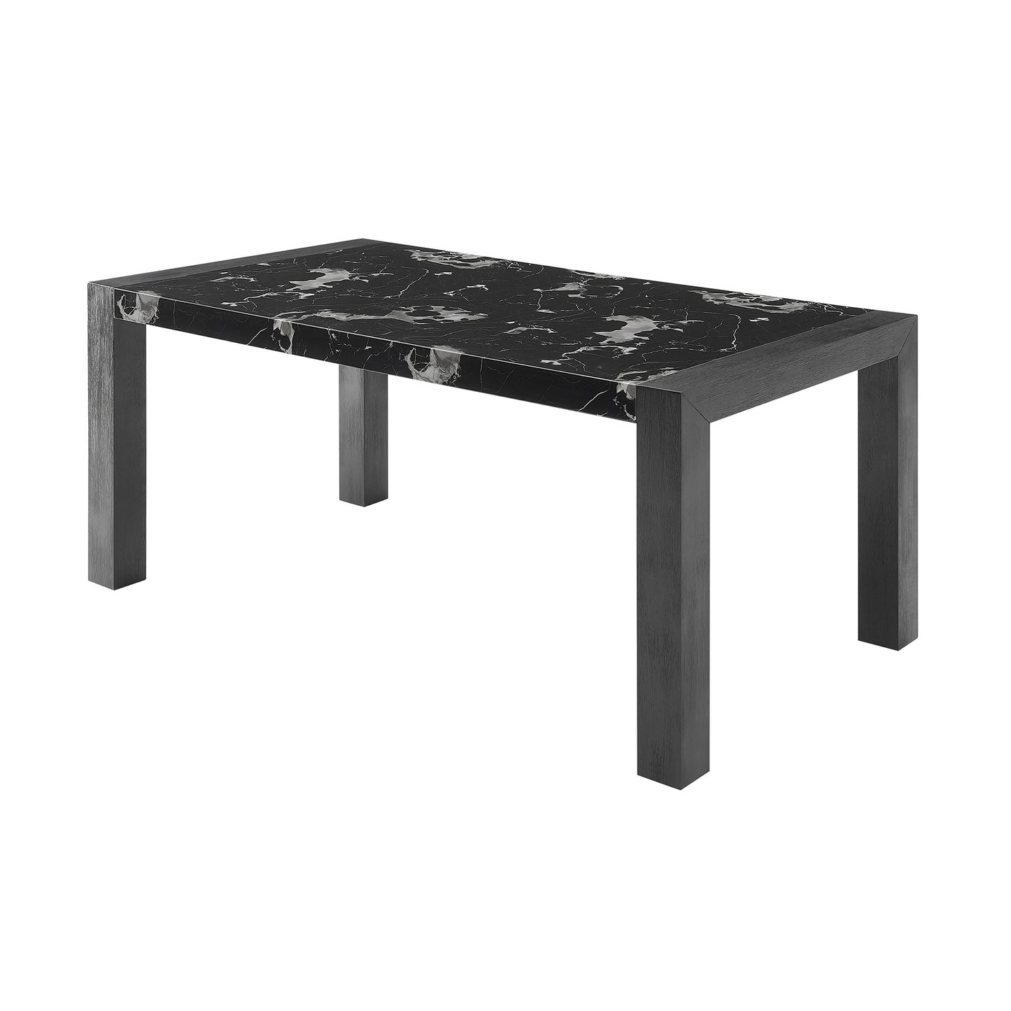 68" Black Wood Dining Table-3