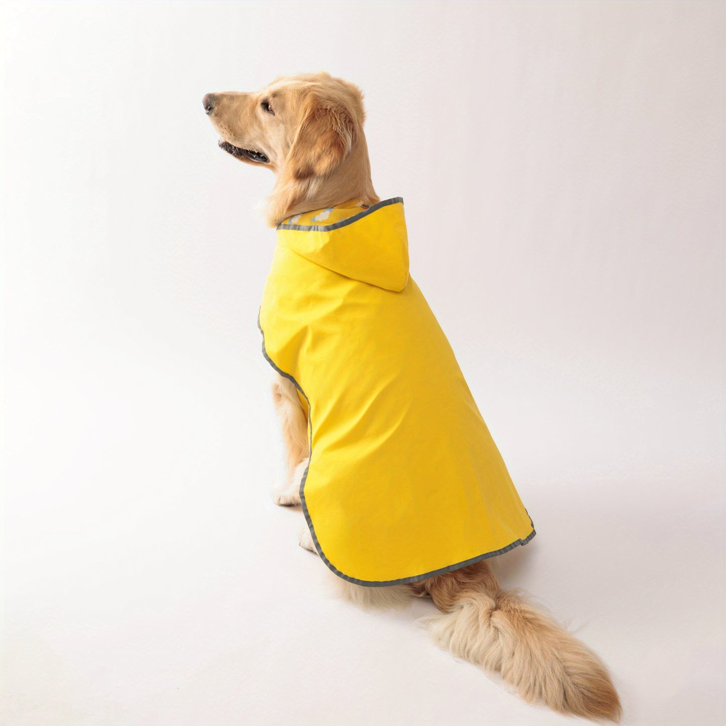 PETS TALE Reversible Waterproof Dog Raincoat - 1pc Polyester Pet Jacket with Duck Print - Machine Washable, Adjustable Straps for Small to Extra Large Breeds