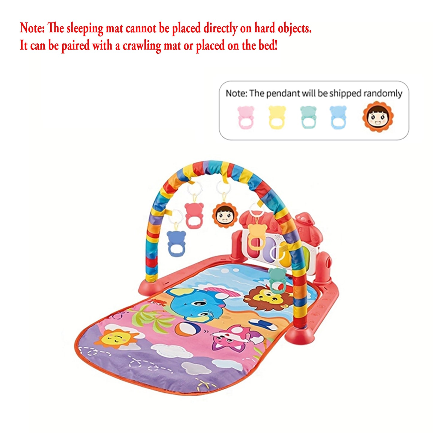 Baby Toys Pedal Piano Toy Music Fitness Rack Newborn Fitness Equipment Game Mat Prone Time Activity Gymnastics Mat 0-1 Years Old