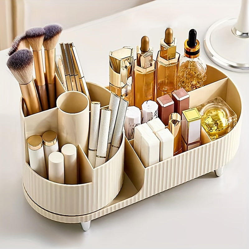 1pc Cosmetic Storage Box, Rotating Pen Holder For Dresser Desktop, Large Capacity Makeup Brush Lipstick Storage Rack, Teenager Gift, Makeup Organizer