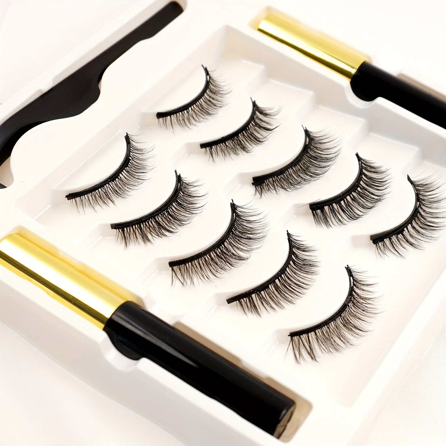 Magnetic Eyelashes With Eyeliner Kit, 5 Pairs Natural Looking Magnetic Lashes, Easy To Wear False Eyelash Set, No Glue Needed And Waterproof