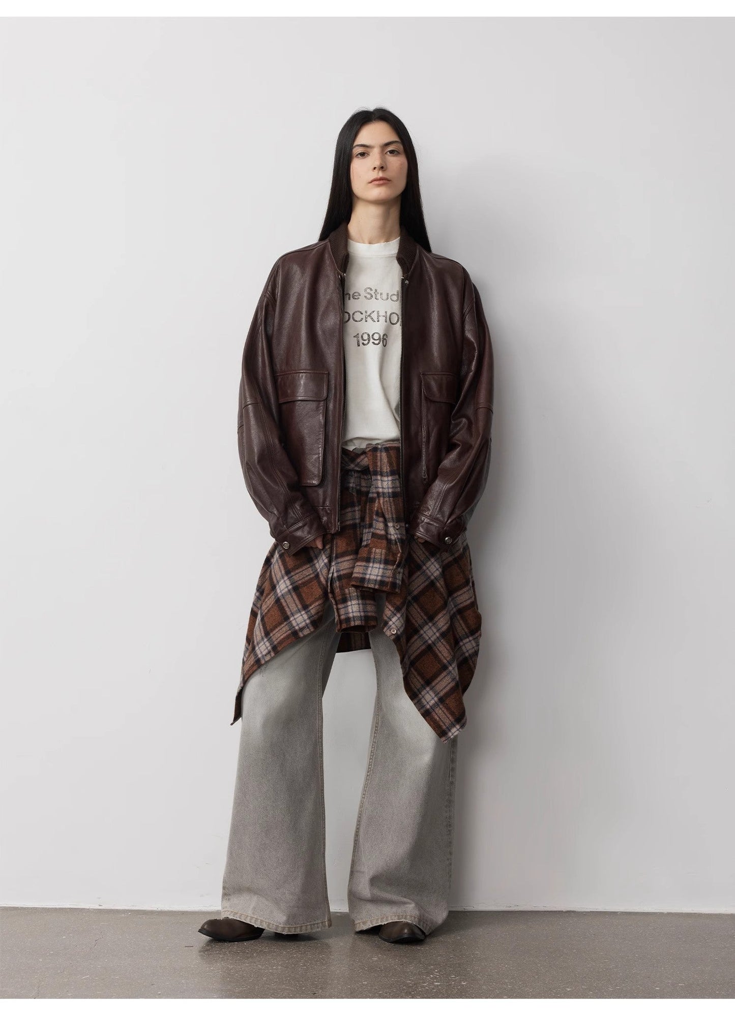 "Adolescent" Retro Street Style Heavy-Wash Low-Waist Straight-Leg Wide-Leg Versatile Light-Wash Jeans-2