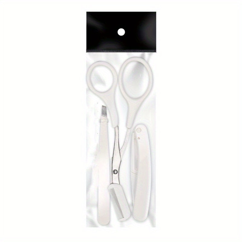 3pcs Eyebrow Trimming Tools, Stainless Steel Eyebrow Tweezer Eyebrow Scissors With Comb Eyebrow Razor
