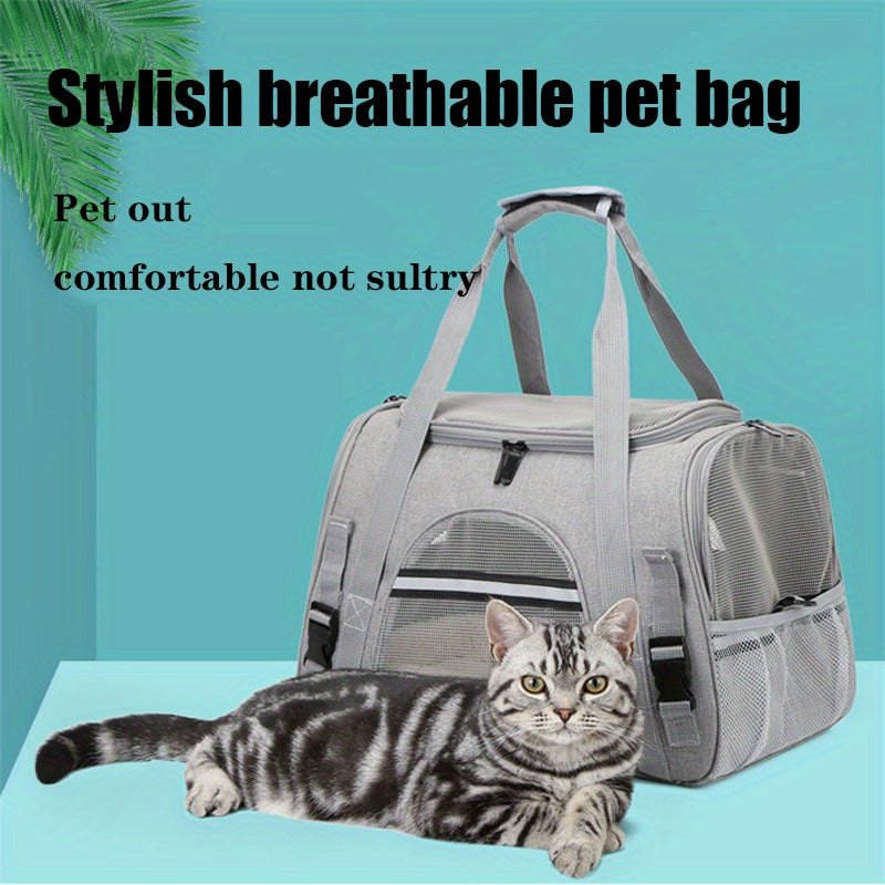 Ultra-Comfy Portable Pet Carrier Bag - Premium Plush Mat for Puppies & Kittens - Safe, Stylish & Hassle-Free Travel Solution for Outdoor Adventures