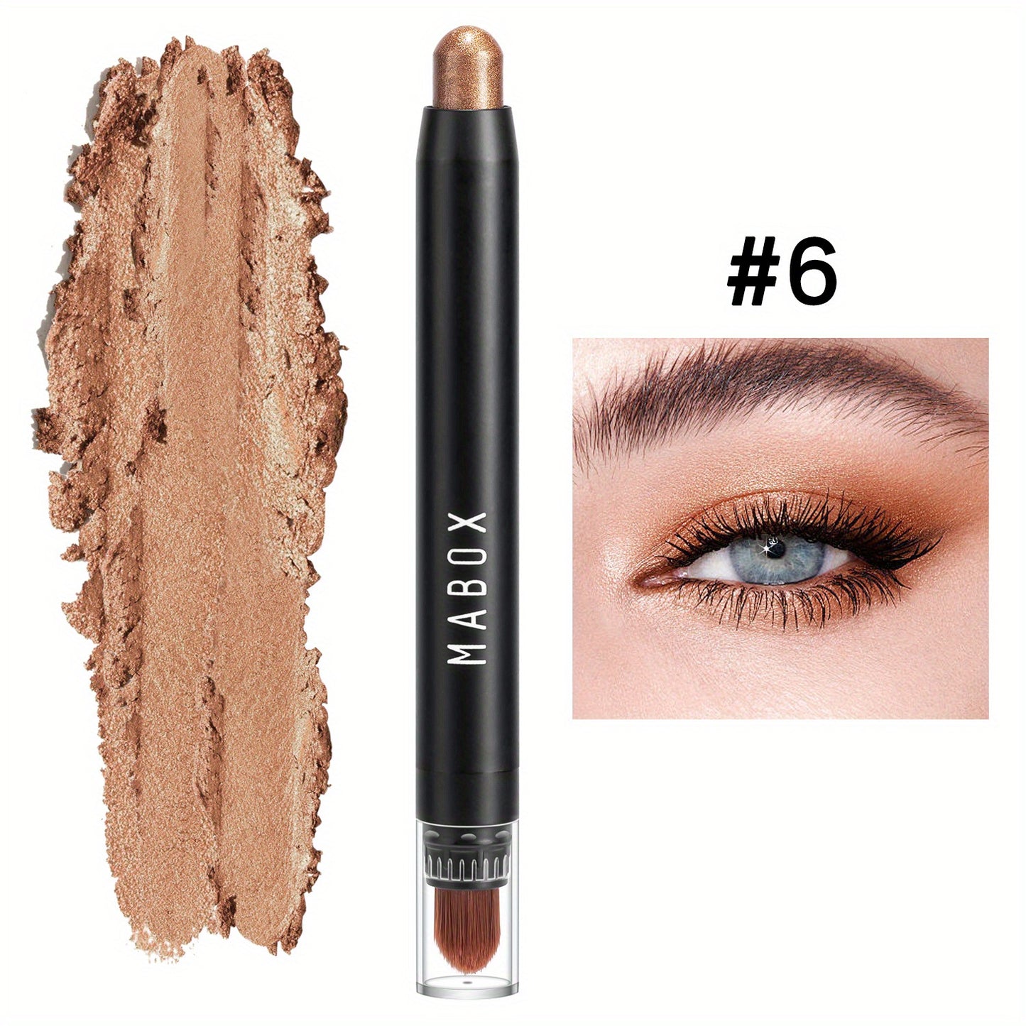 12 Color Eyeshadow Stick, Colorful Pearly Glitter Eyeshadow, Highlighter Swivel Eyeshadow Stick, Brightening Eyelid Waterproof Eyeshadow Makeup With Brush Head For Music Festival