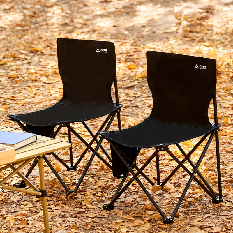 Portable Folding Steel Camping Chair with Backrest-2