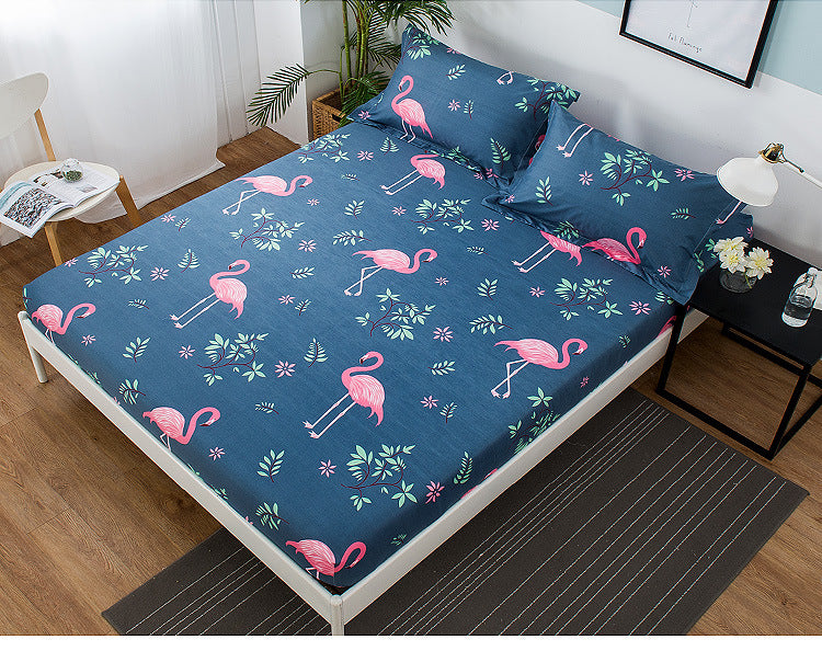 Printed Fitted Sheet Mattress Cover Four Corners with Elastic Band Bed Sheet Bed Sheet Twin Full Queen King Single Double Size