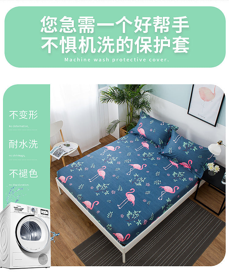 Printed Fitted Sheet Mattress Cover Four Corners with Elastic Band Bed Sheet Bed Sheet Twin Full Queen King Single Double Size