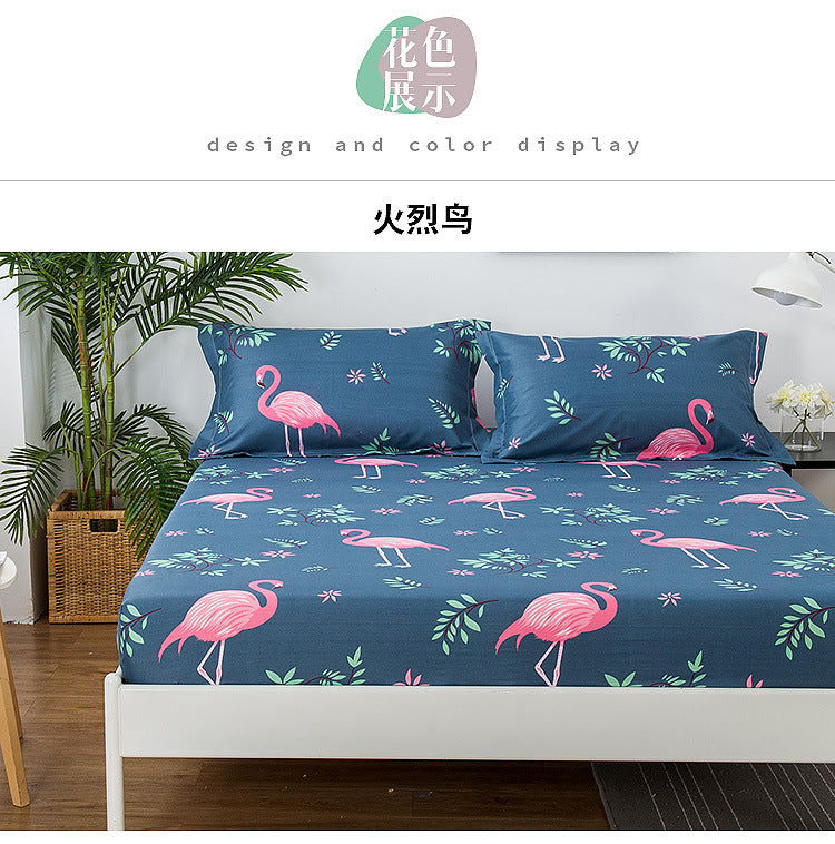 Printed Fitted Sheet Mattress Cover Four Corners with Elastic Band Bed Sheet Bed Sheet Twin Full Queen King Single Double Size
