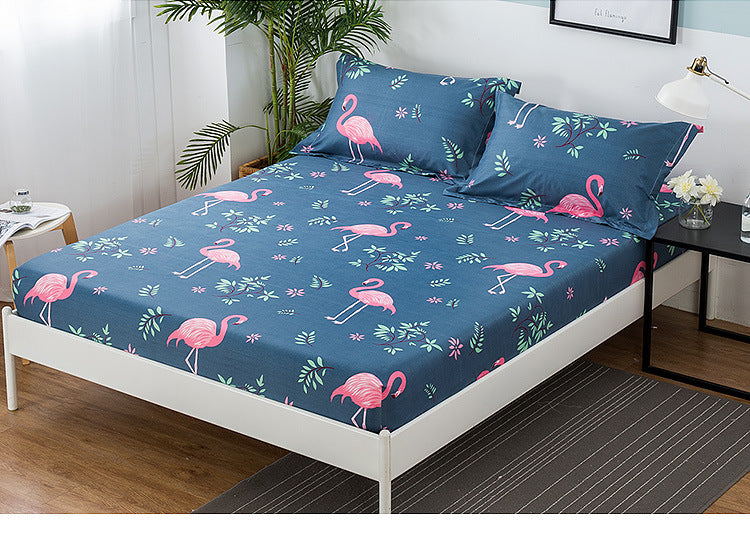 Printed Fitted Sheet Mattress Cover Four Corners with Elastic Band Bed Sheet Bed Sheet Twin Full Queen King Single Double Size