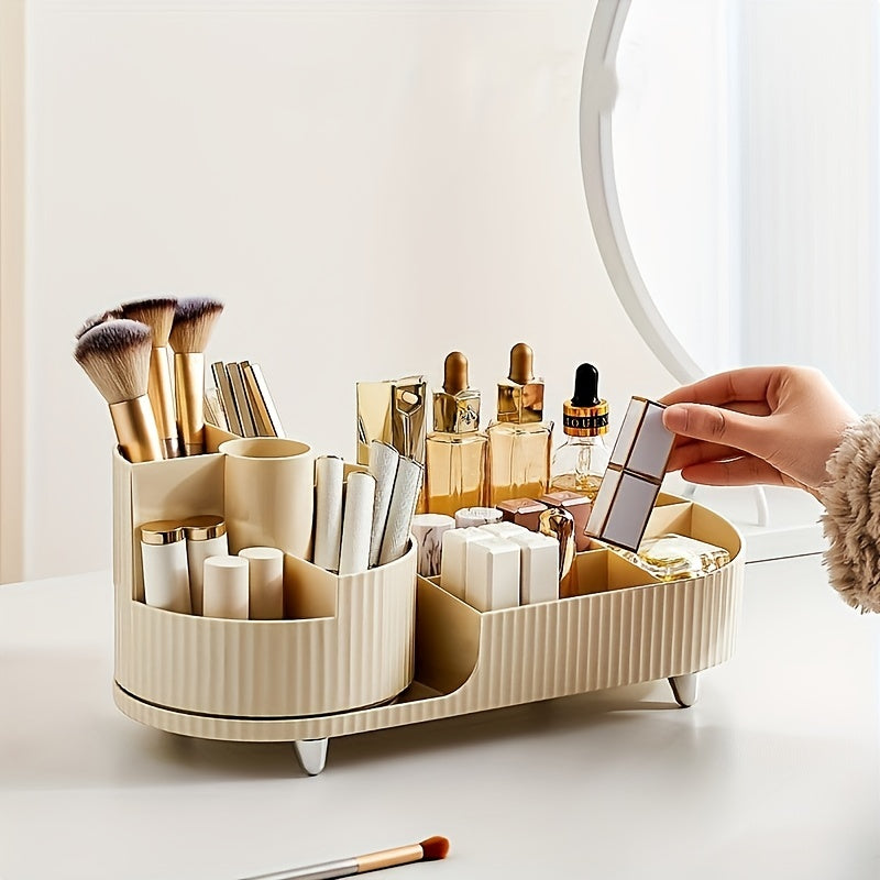 1pc Cosmetic Storage Box, Rotating Pen Holder For Dresser Desktop, Large Capacity Makeup Brush Lipstick Storage Rack, Teenager Gift, Makeup Organizer