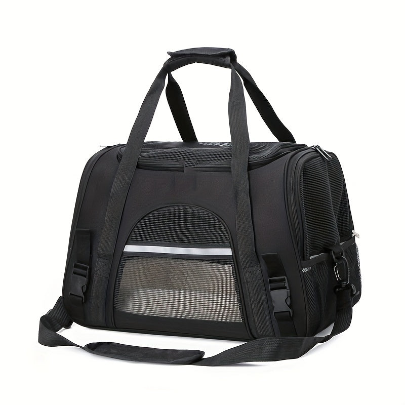 Ultra-Comfy Portable Pet Carrier Bag - Premium Plush Mat for Puppies & Kittens - Safe, Stylish & Hassle-Free Travel Solution for Outdoor Adventures