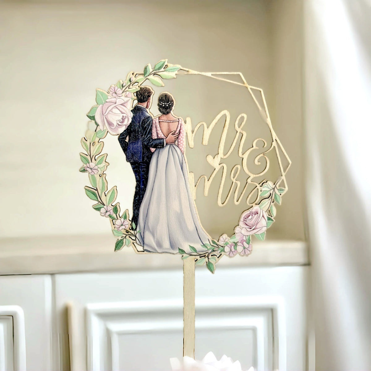 Ins Style MRMRS Color Printing Acrylic Cake Decoration Party Supplies