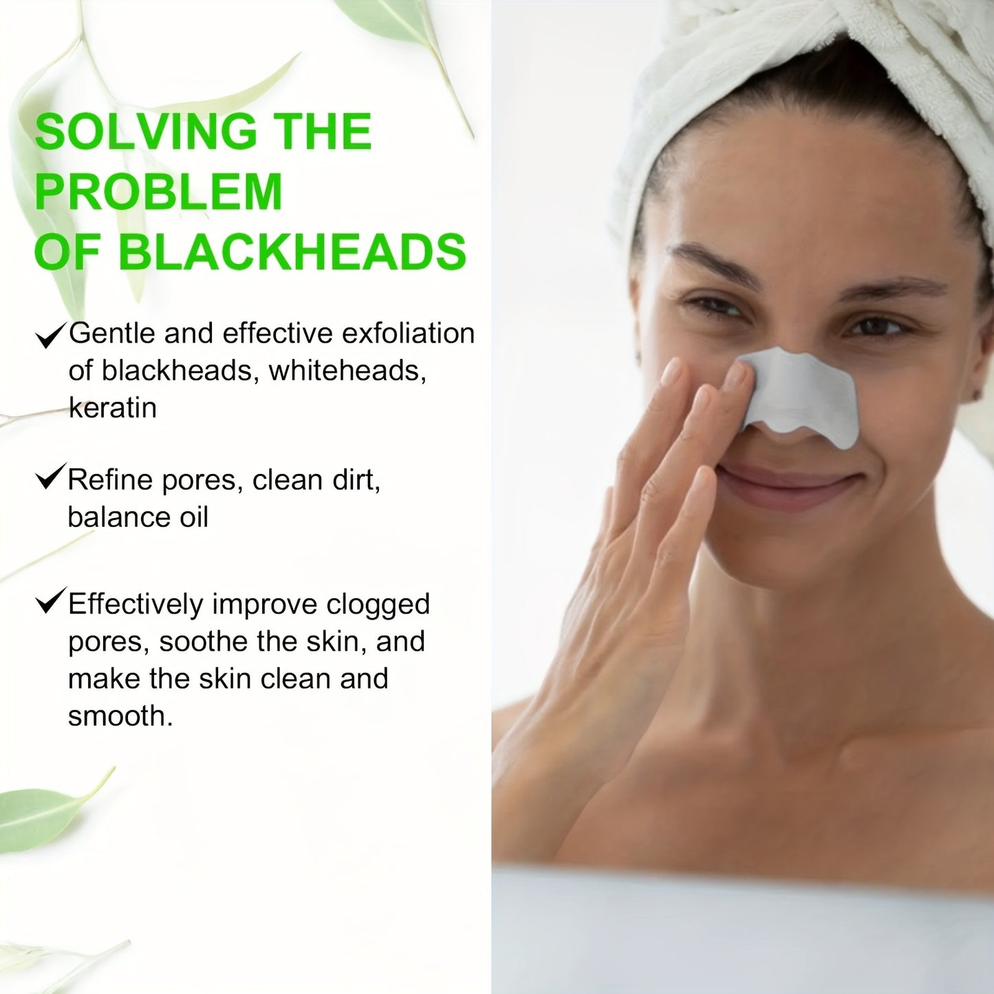10 Pcs, Deep Cleansing Blackhead Nose Patches - With Nasal Spot Facial Dot Stickers - Dropship
