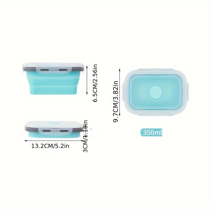 1/4pcs Collapsible Silicone Food Storage Container Stackable, Space Saving, Microwaveable, Freezer, Dishwasher Safe, BPA Free, Foldable Leftover Or Meal Prep Lunch Box Containers, Kitchen Accessories