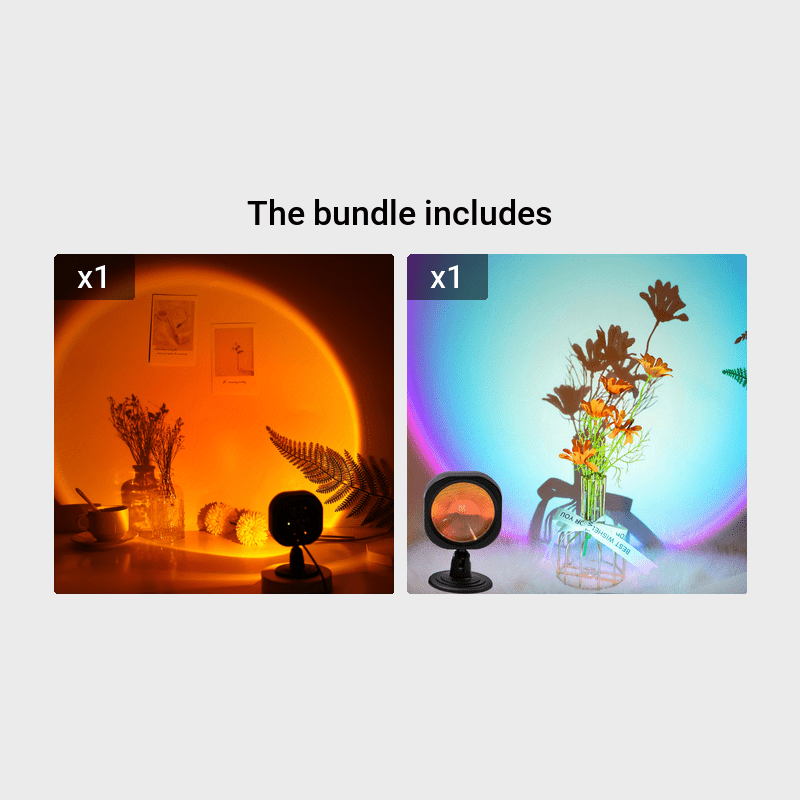 1pc USB-Powered LED Sunset Lamp Projector - Cozy Ambient Night Light with Warm Orange Glow for Bedroom, Living Room Decor & Photography, Energy-Efficient Tabletop Design, Lamp for Bedroom