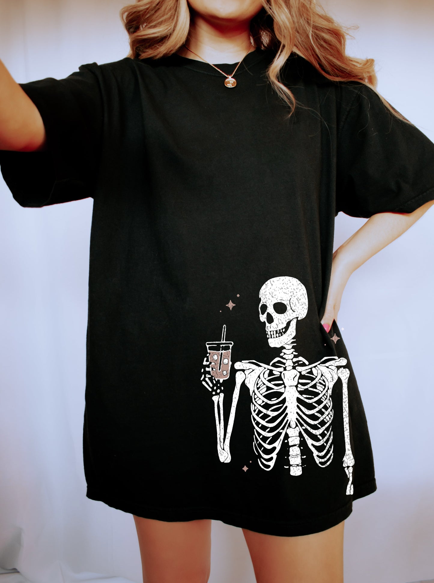 Skeleton Iced Coffee - Comfort Tee-1