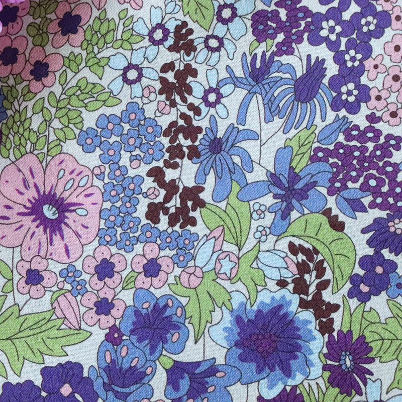 CIARA Purple Florals 80 Pieces LIBERTY Poplin High Count Cotton Cloth Fabric