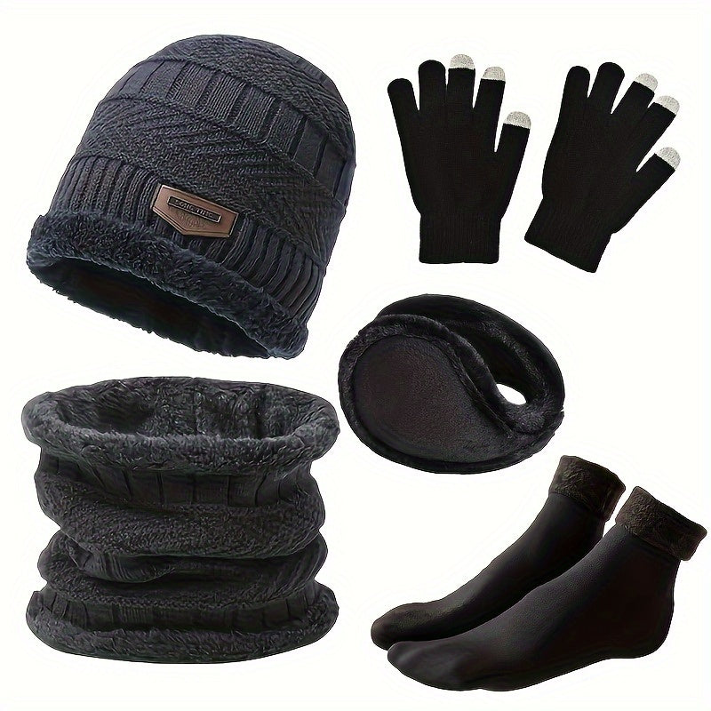 Winter Knit Accessories Set for Adults (5-Piece)-0