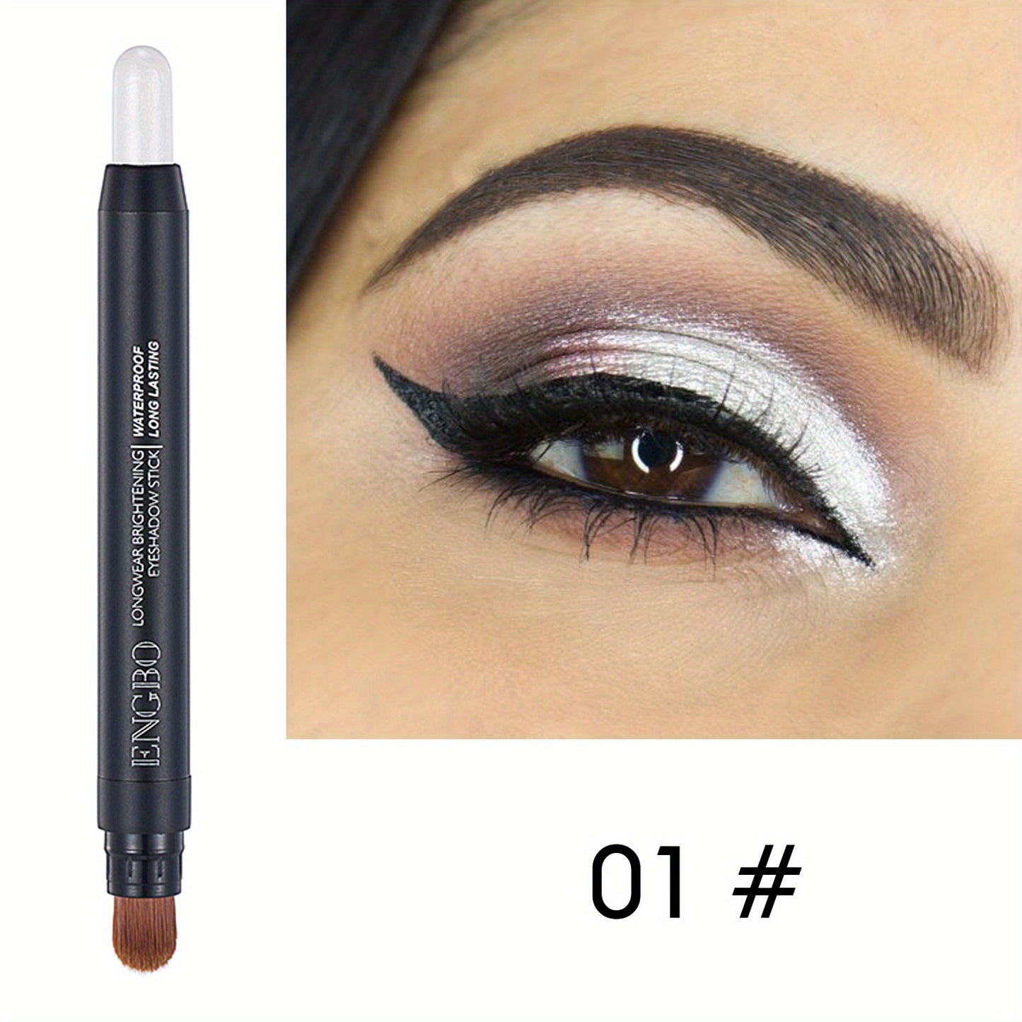 12-Color Smudge-Proof Eyeshadow Stick with Brush Head - Glitter, Matte, and Shimmer Crayon for Long-Lasting Makeup For Music Festival