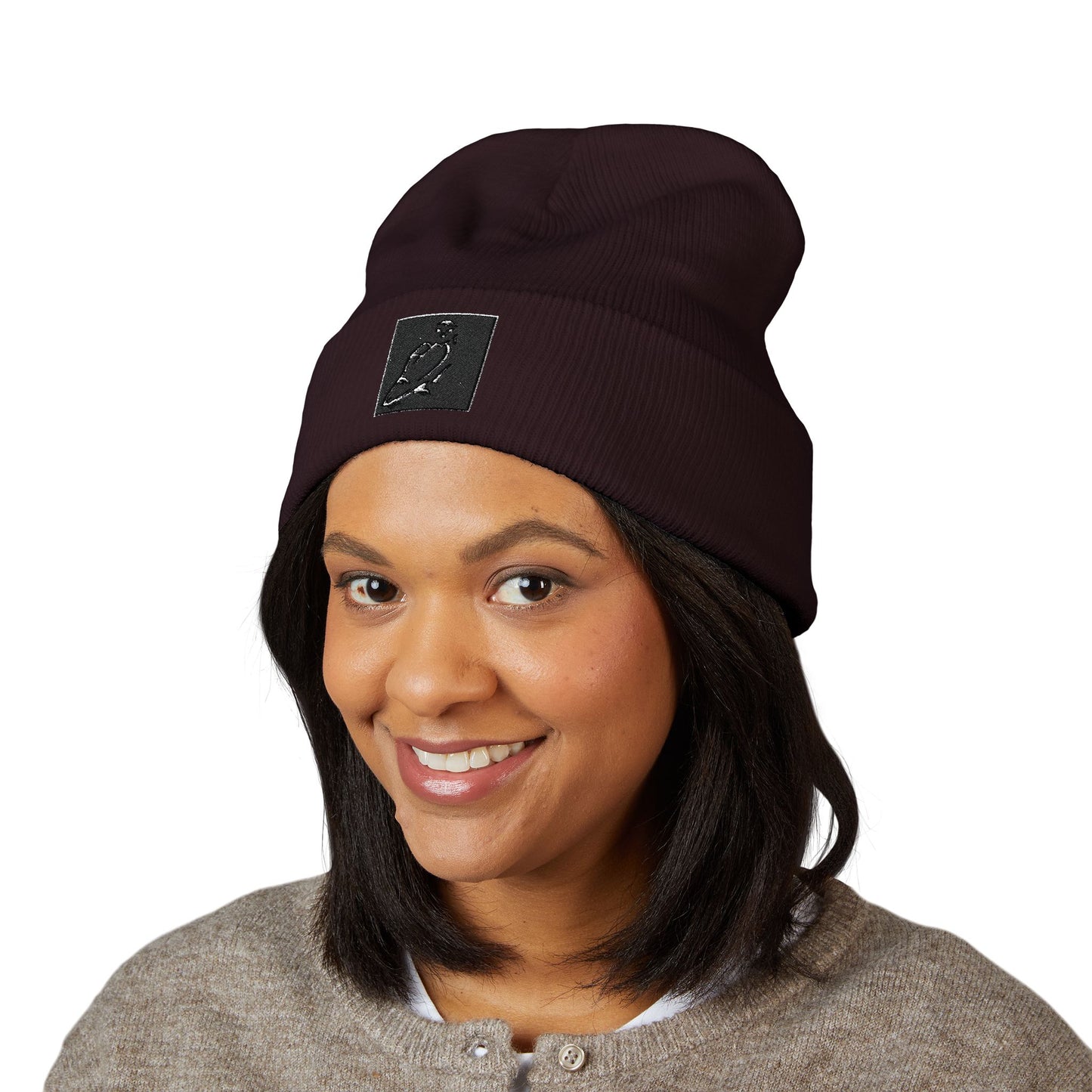 Stylish Embroidered Beanie - Perfect for Winter, Casual Outings, or Holiday Gifting, Unisex Warm Hat, Cuffed Knit Cap, Winter Accessory