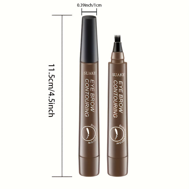 5 colors Natural Looking Waterproof Eyebrow Pen with 4 Split Head for Microblading and Makeup