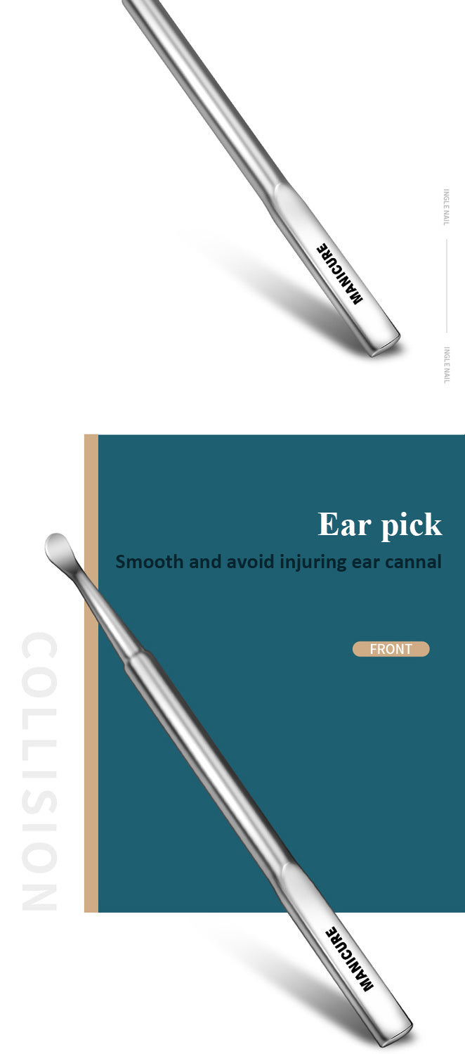High-Quality Manicure Set With Morandi Grey Top-Grade PU Leather Packaging Nail Clipper Kits Perfect Gift Friends Family