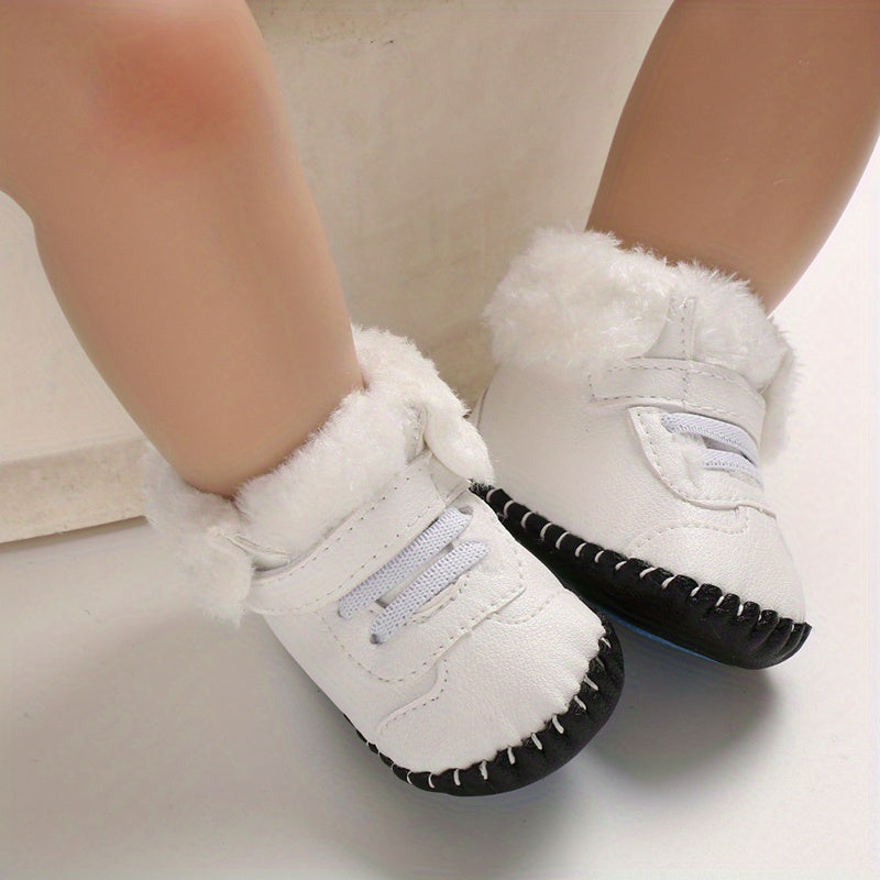 Baby Boys Girls Kawaii & Cute Warm Plush Booties, Comfortable Breathable Snow Boots For Infant Newborn Prewalkers