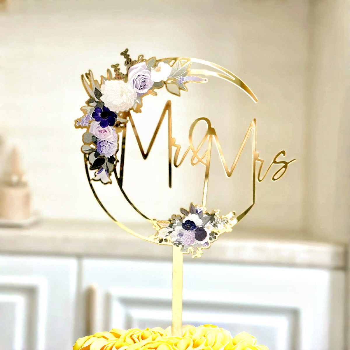 Ins Style MRMRS Color Printing Acrylic Cake Decoration Party Supplies