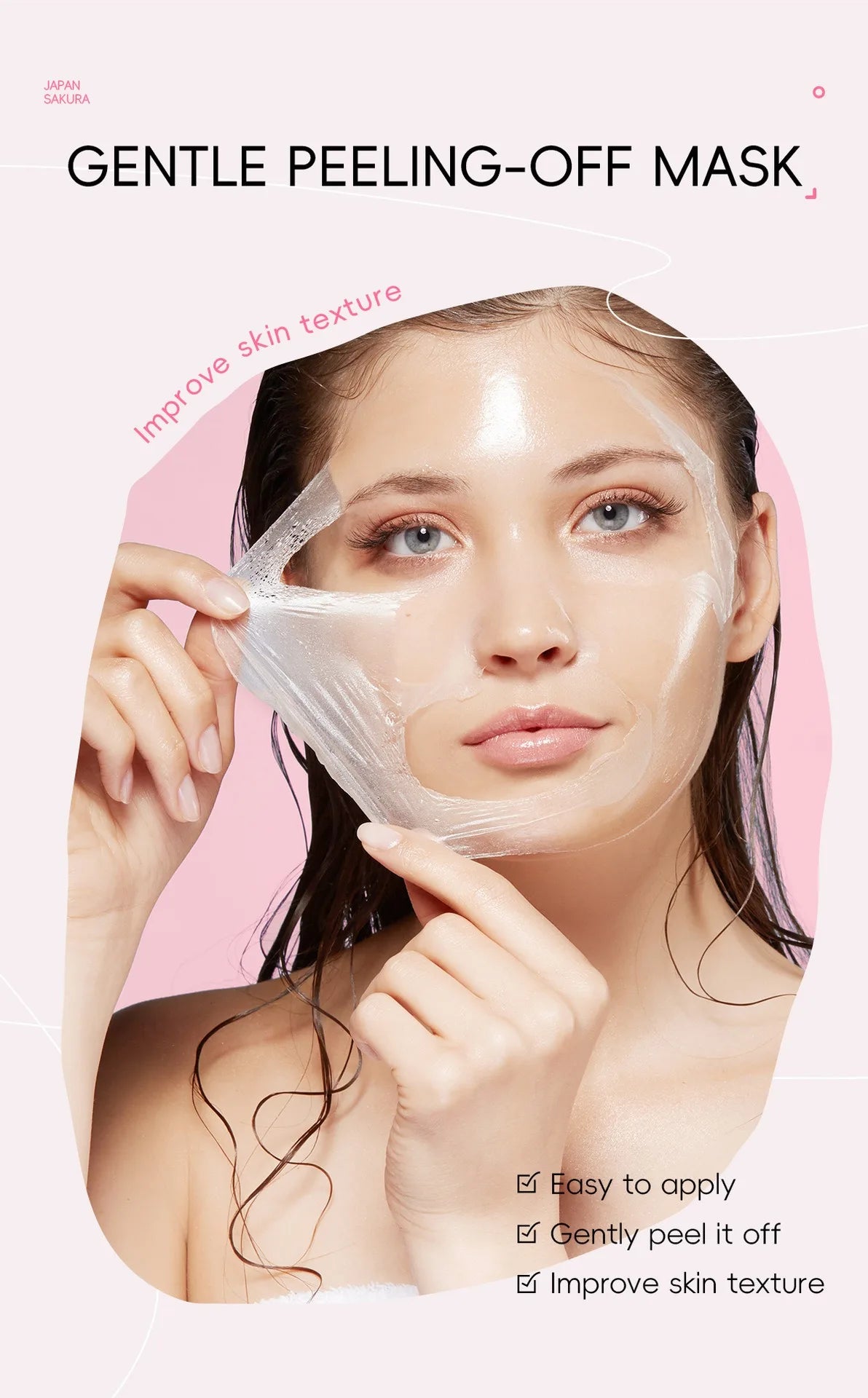 1/2count Japan Sakura Peel-Off Mask 50g Deep Cleansing Cosmetic Residues, Balance Skin Tone, Hydrate & Delicate Skin