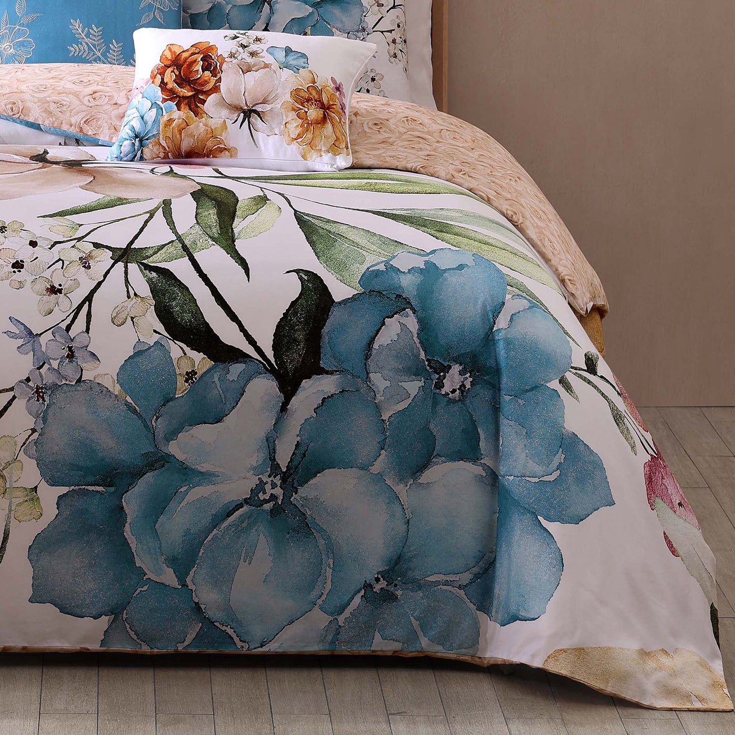 Bebejan Maia Blue 5 Piece Reversible Comforter Set-1