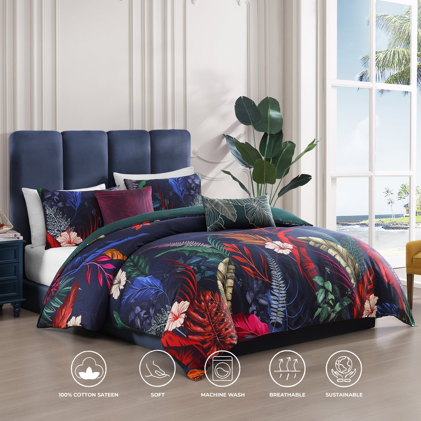Bebejan Paradise 5 Piece Reversible Comforter Set-1