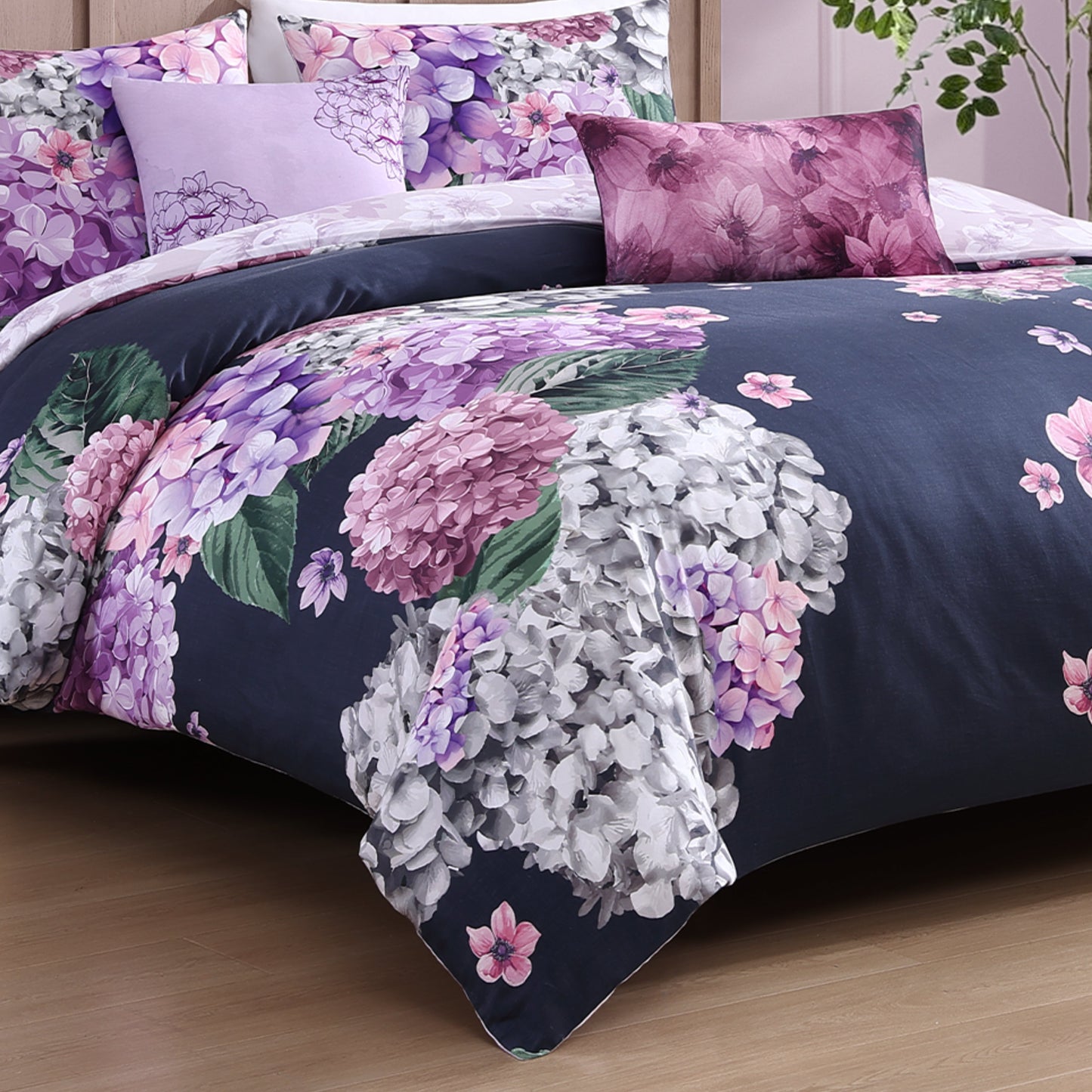 Bebejan Purple Bliss 5 Piece Reversible Comforter Set-2